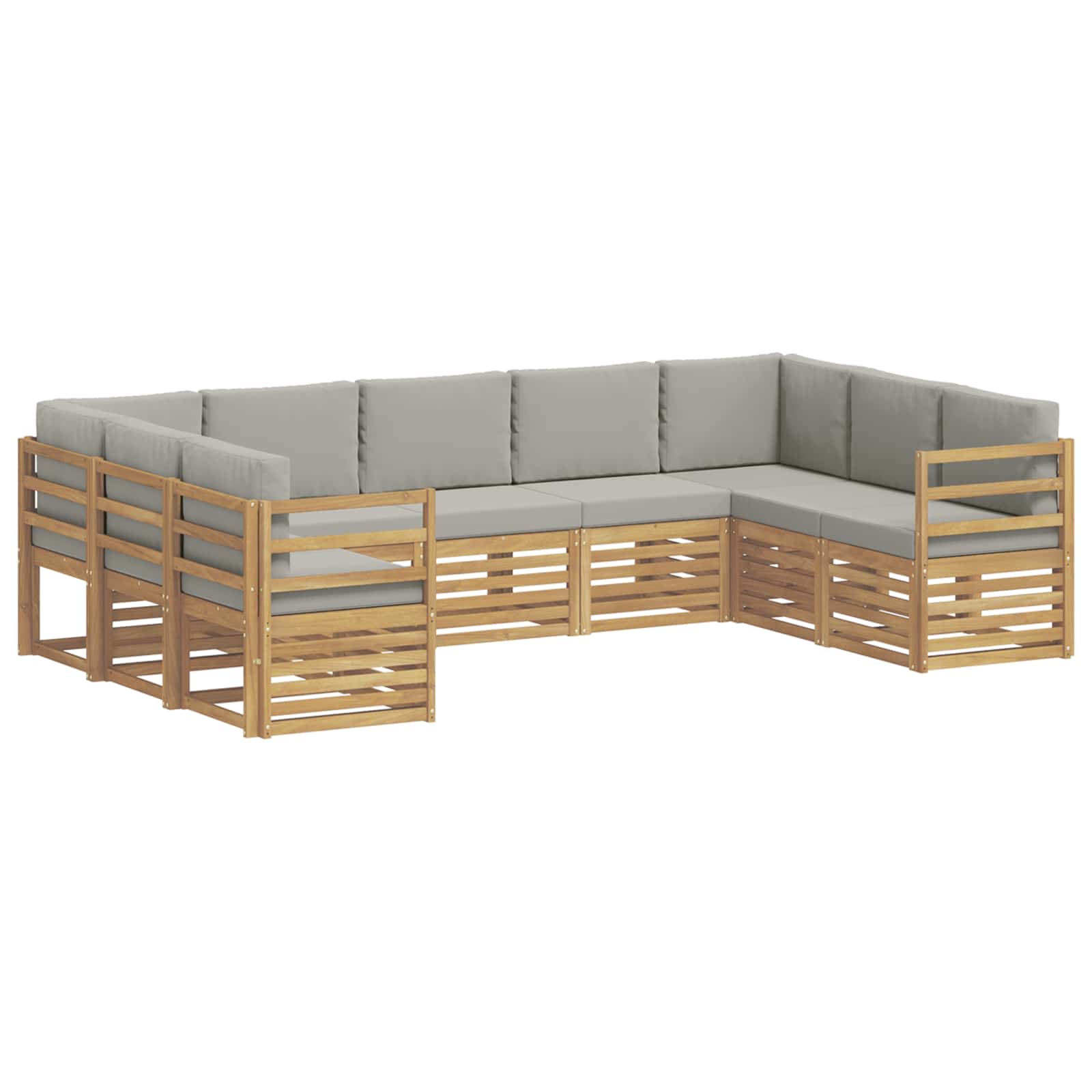 Ensemble de canapé d'angle 9 pcs Blanc et gris clair - XIOS