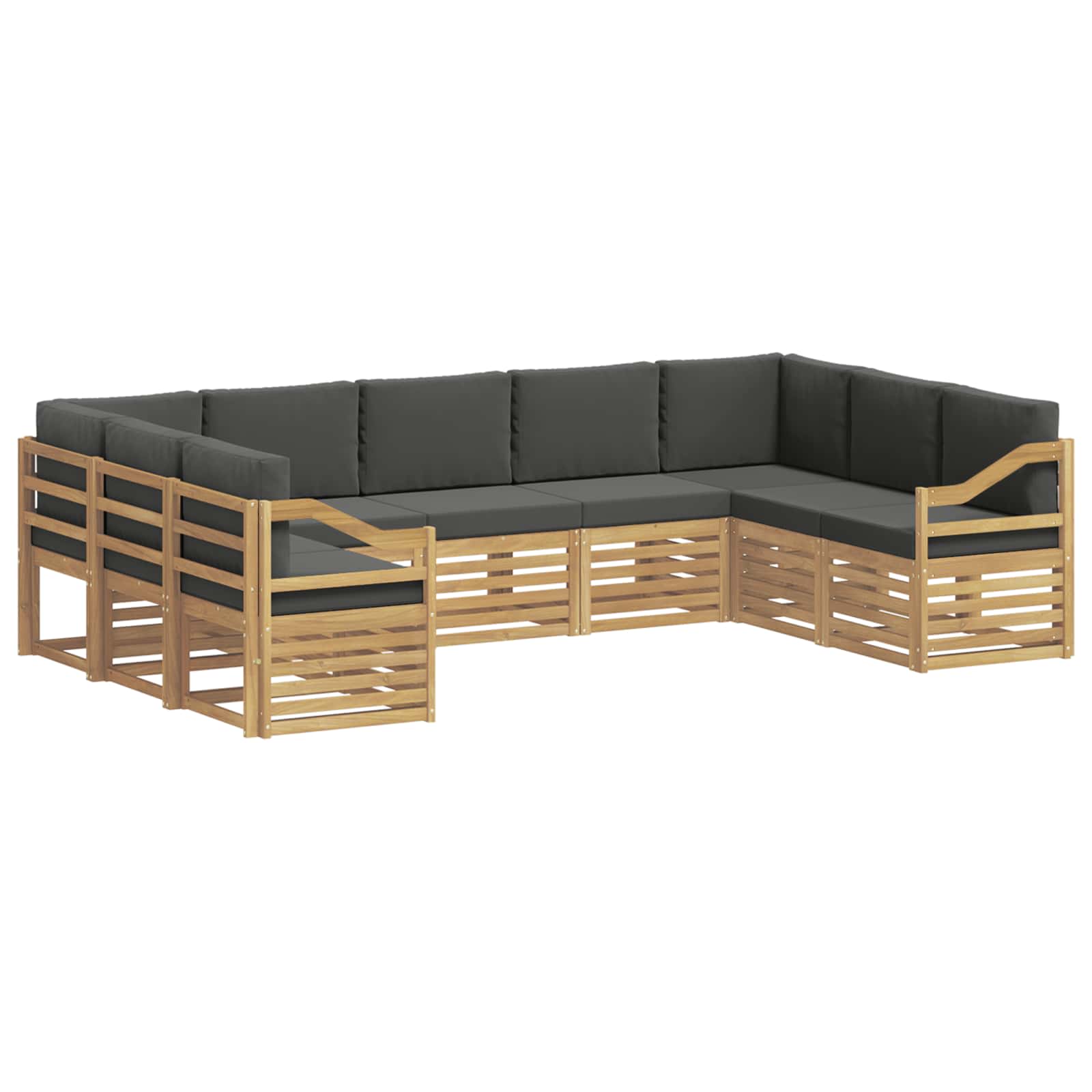 Ensemble de canapé d'angle 9 pcs Blanc et anthracite - XIOS