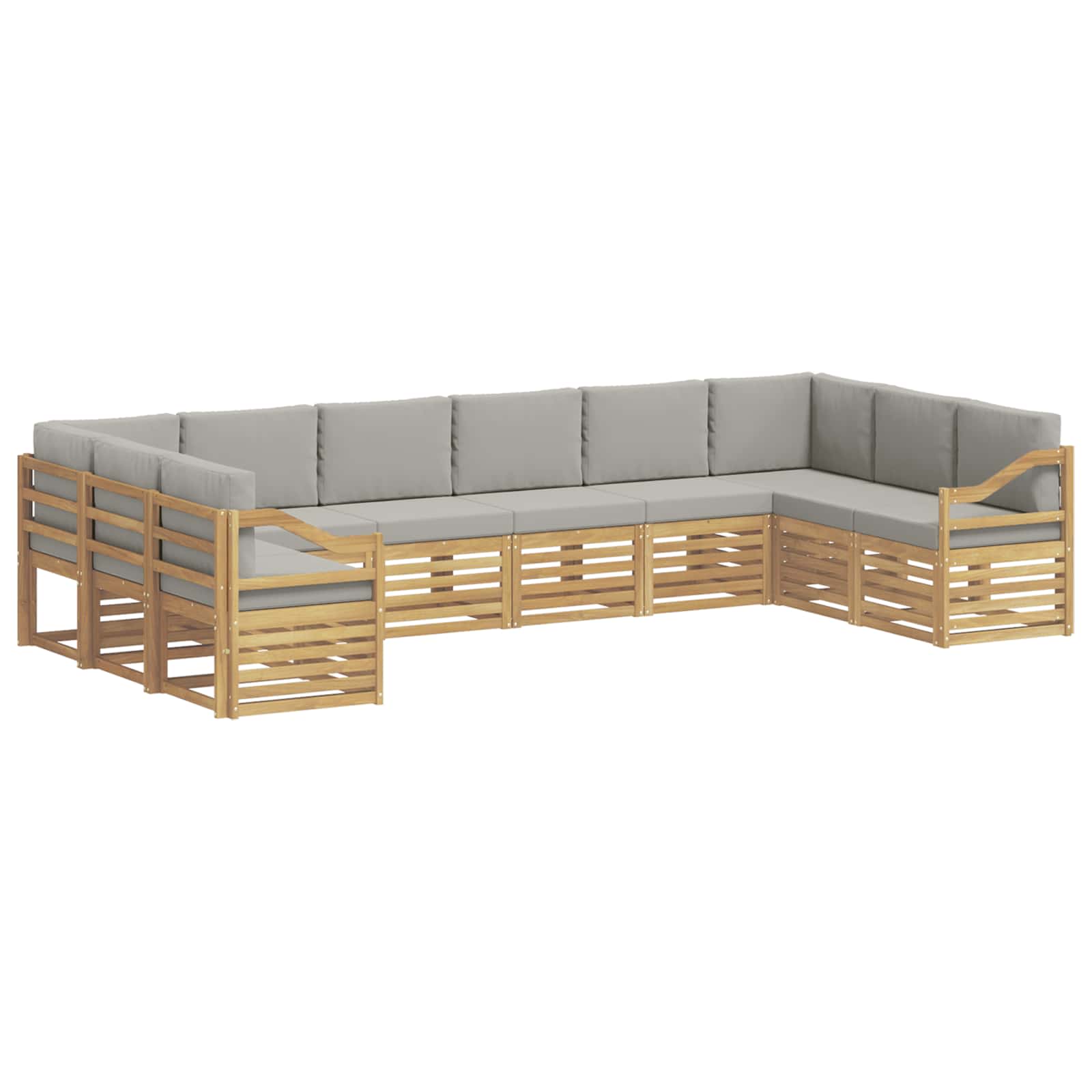 Ensemble de canapé d'angle 10 pcs Blanc et gris clair - XIOS