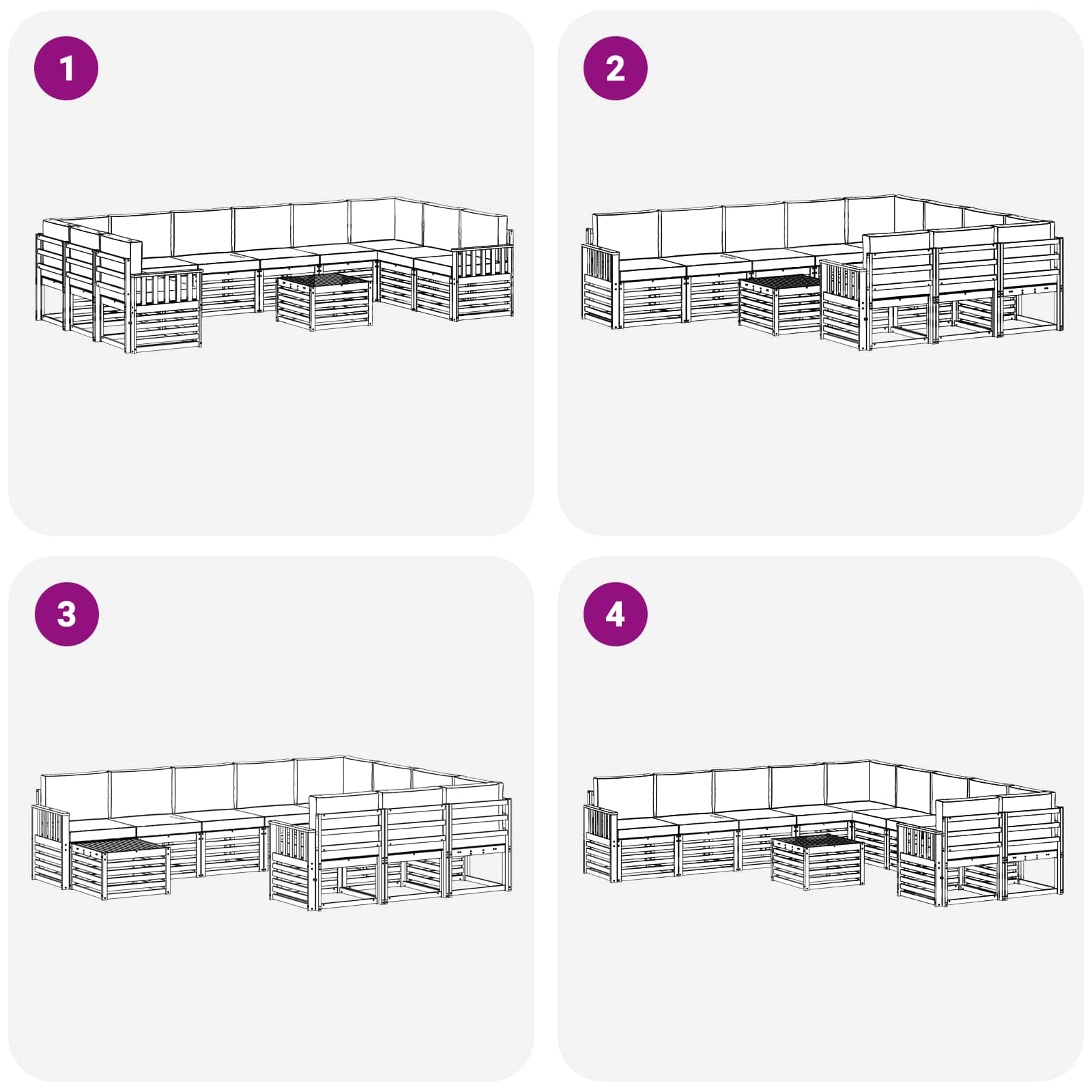 Ensemble de canapés d'extérieur 8 pcs Blanc et Anthracite - XIOS