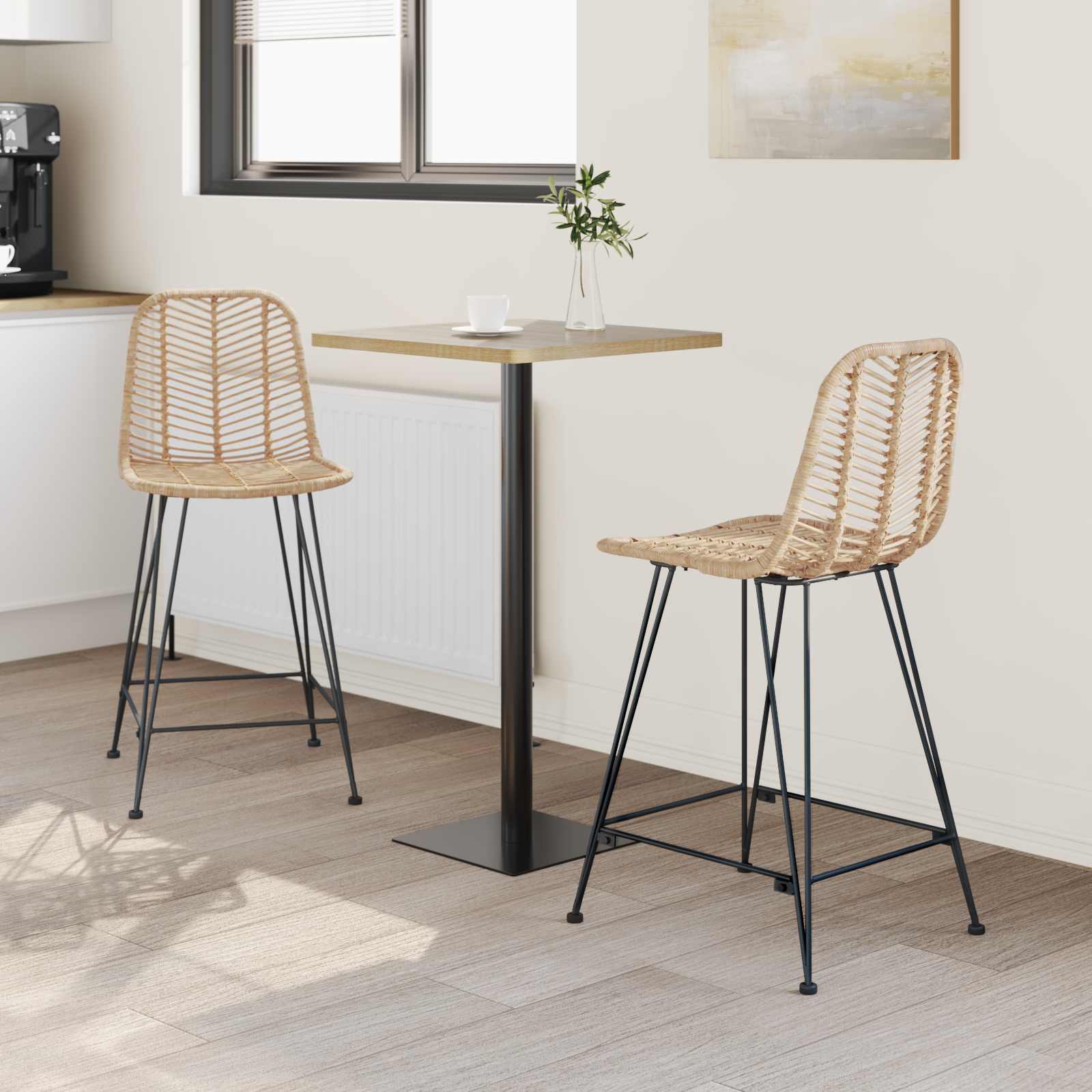 Chaise de bar 2 pcs Naturel 44,5 x 54,5 x 97,5 cm - XIOS