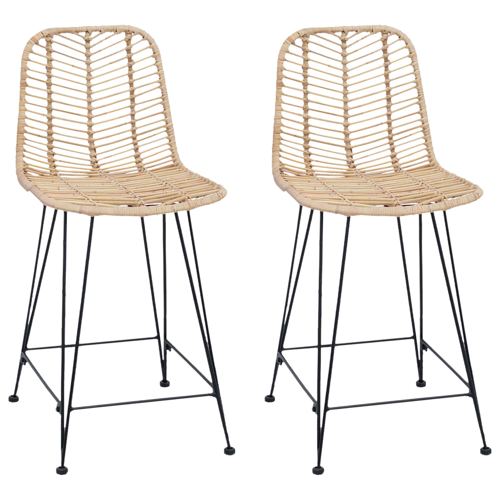 Chaise de bar 2 pcs Naturel 44,5 x 54,5 x 97,5 cm - XIOS