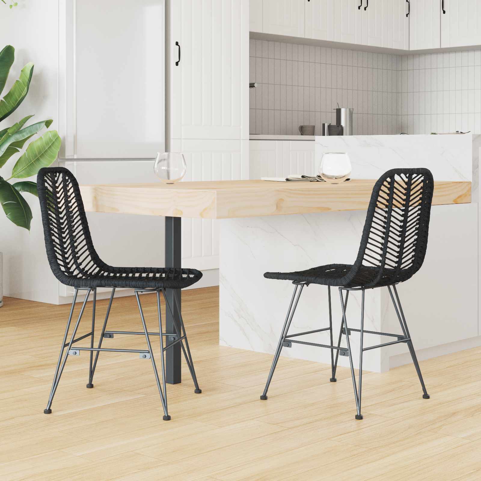 Chaise de salle à manger 2 pcs Noir 44,5 x 55 x 85 cm - XIOS