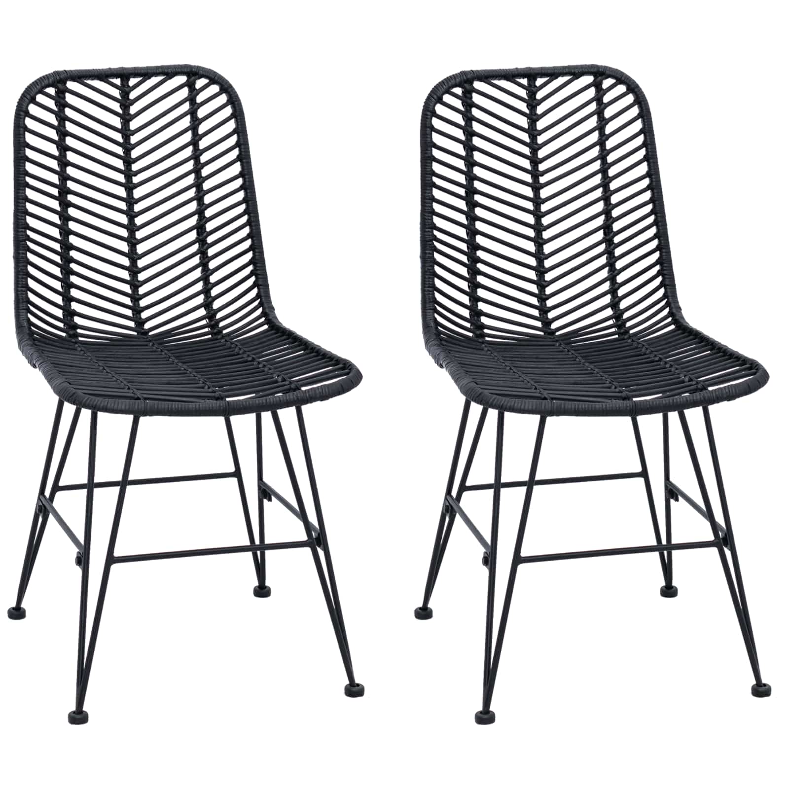 Chaise de salle à manger 2 pcs Noir 44,5 x 55 x 85 cm - XIOS