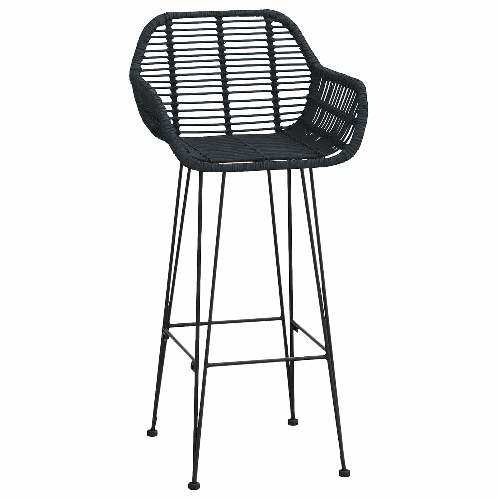 Chaise de bar 2 pcs Noir 55 x 52 x 105 cm Rotin et métal - XIOS