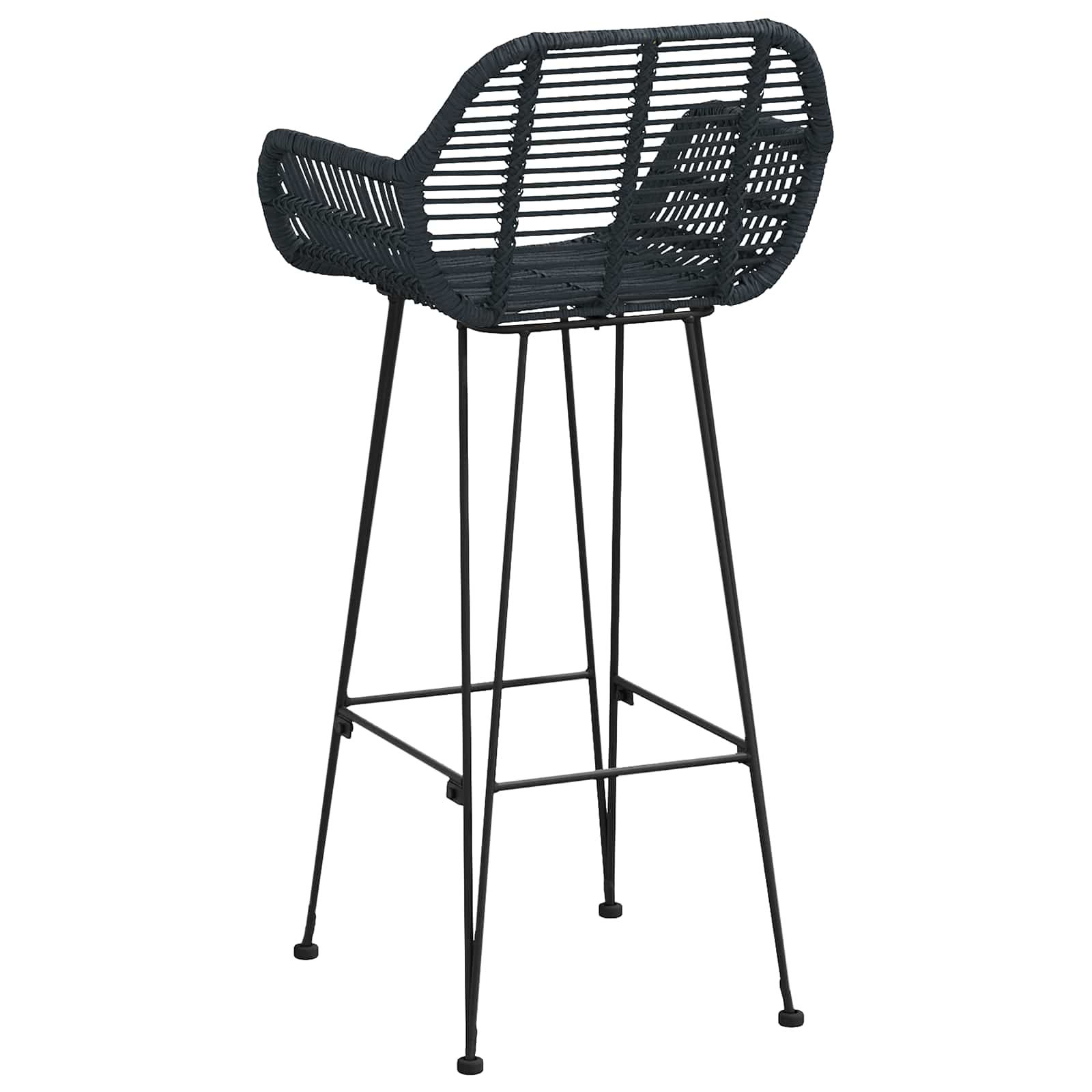 Chaise de bar 2 pcs Noir 55 x 52 x 105 cm Rotin et métal - XIOS