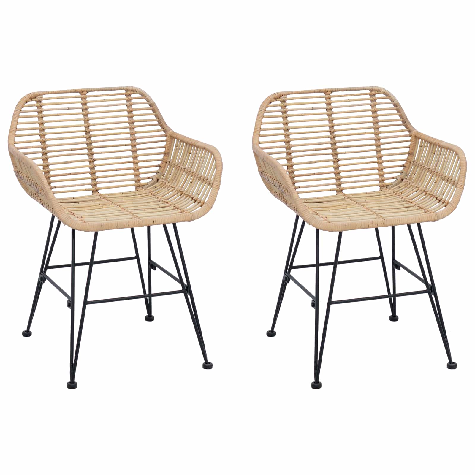 Chaise de salle à manger 2 pcs Naturel 55 x 50 x 74 cm - XIOS