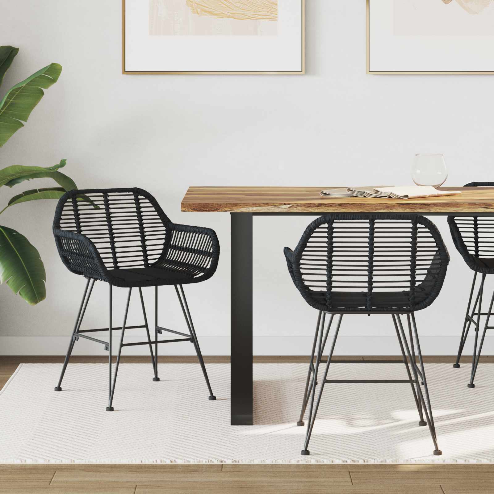Chaise de salle à manger 2 pcs Noir 55 x 50 x 74 cm - XIOS