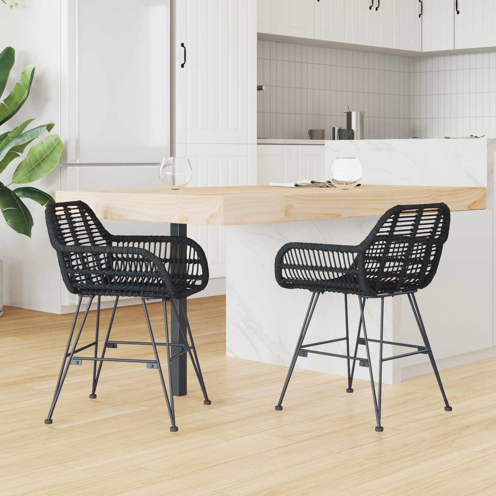 Chaise de salle à manger 2 pcs Noir 55 x 50 x 74 cm - XIOS