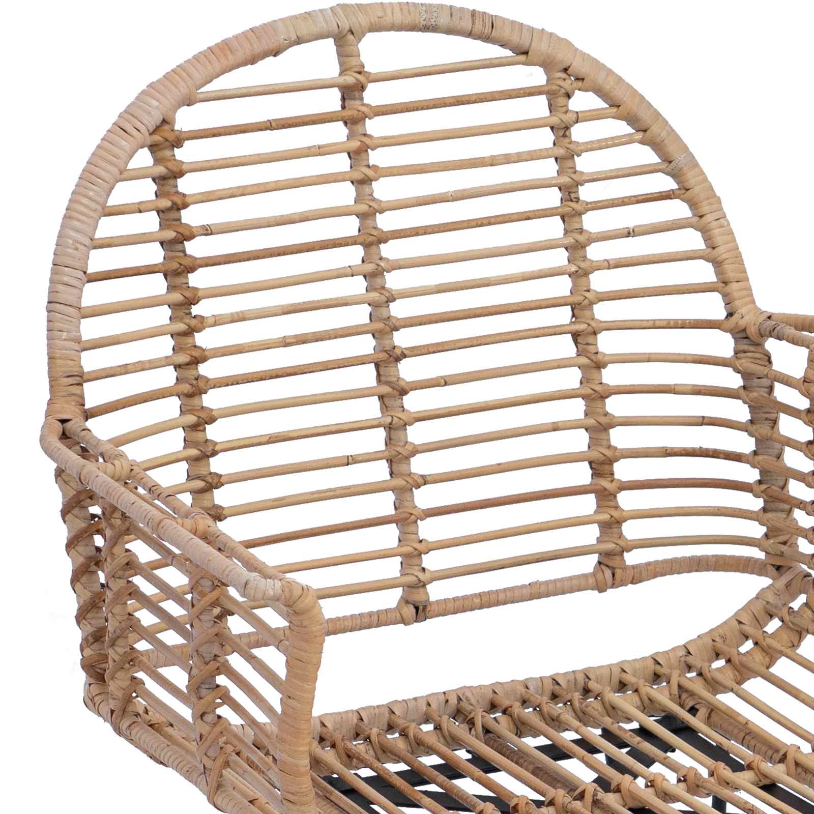 Chaise de salle à manger 2 pc Rotin et métal Naturel