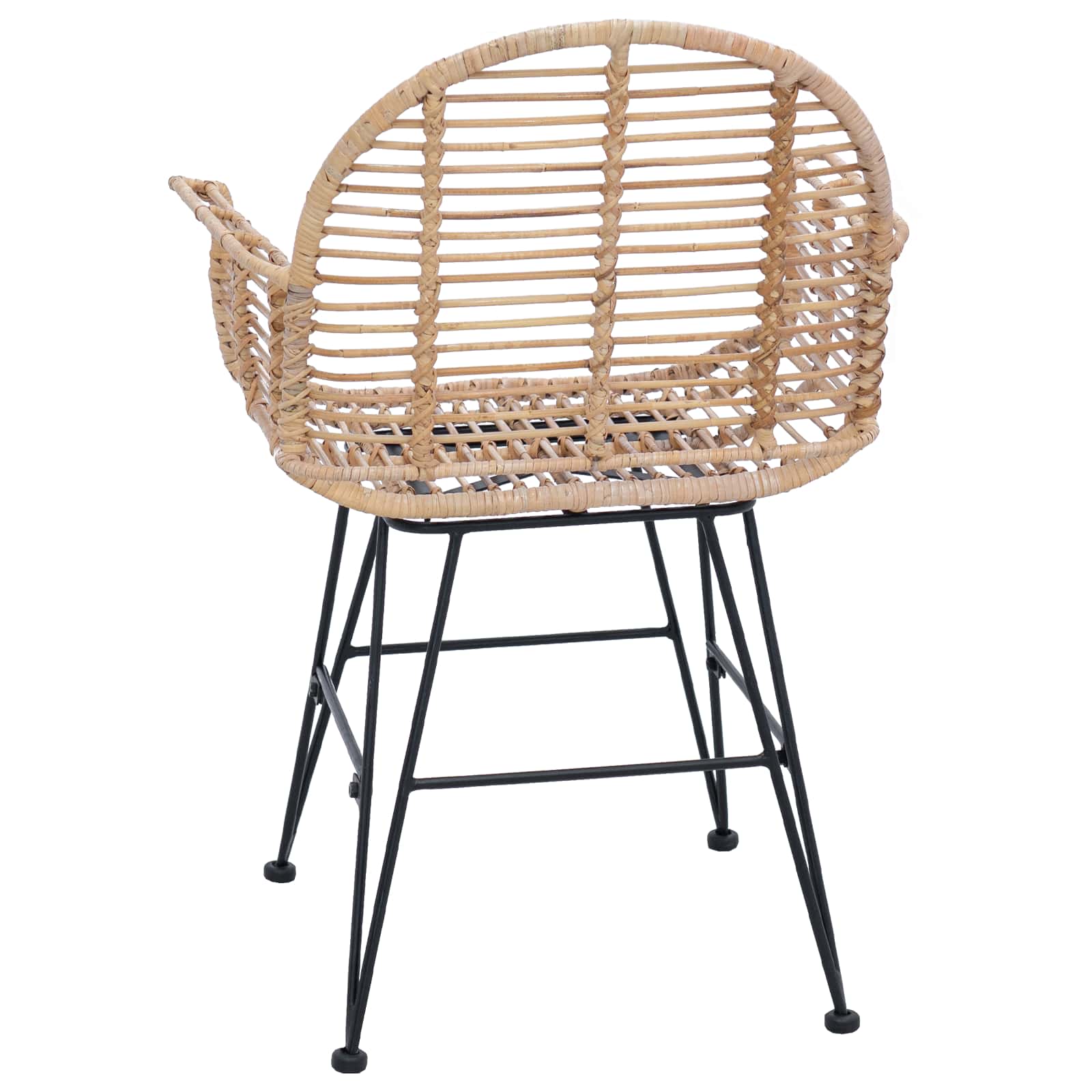 Chaise de salle à manger 2 pc Rotin et métal Naturel