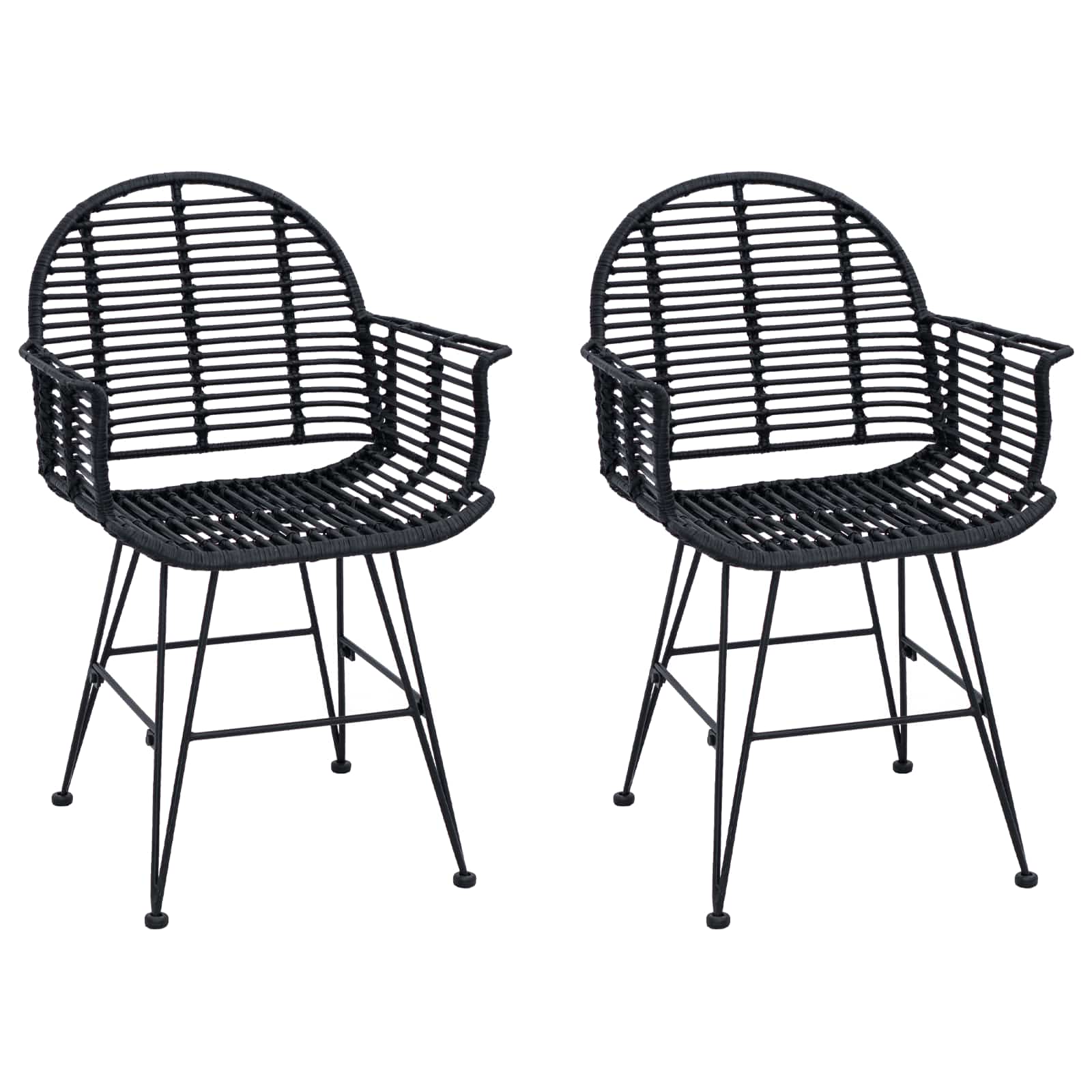 Chaise de salle à manger 2 pcs Noir 44 x 44 x 74 cm - XIOS