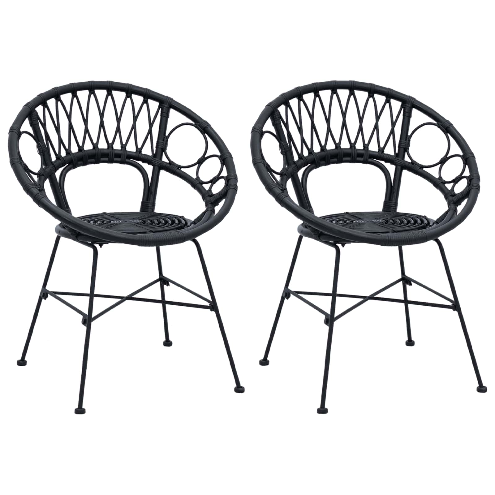 Chaise de salle à manger 2 pcs Noir 49 x 51 x 81 cm - XIOS