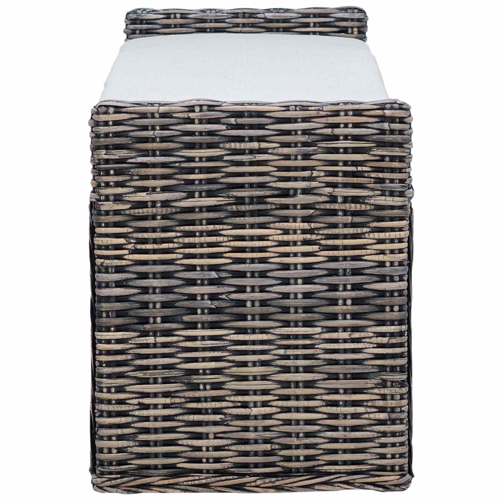 Banc de rangement Noir Blanchi 110 x 40 x 50 cm Rotin - XIOS