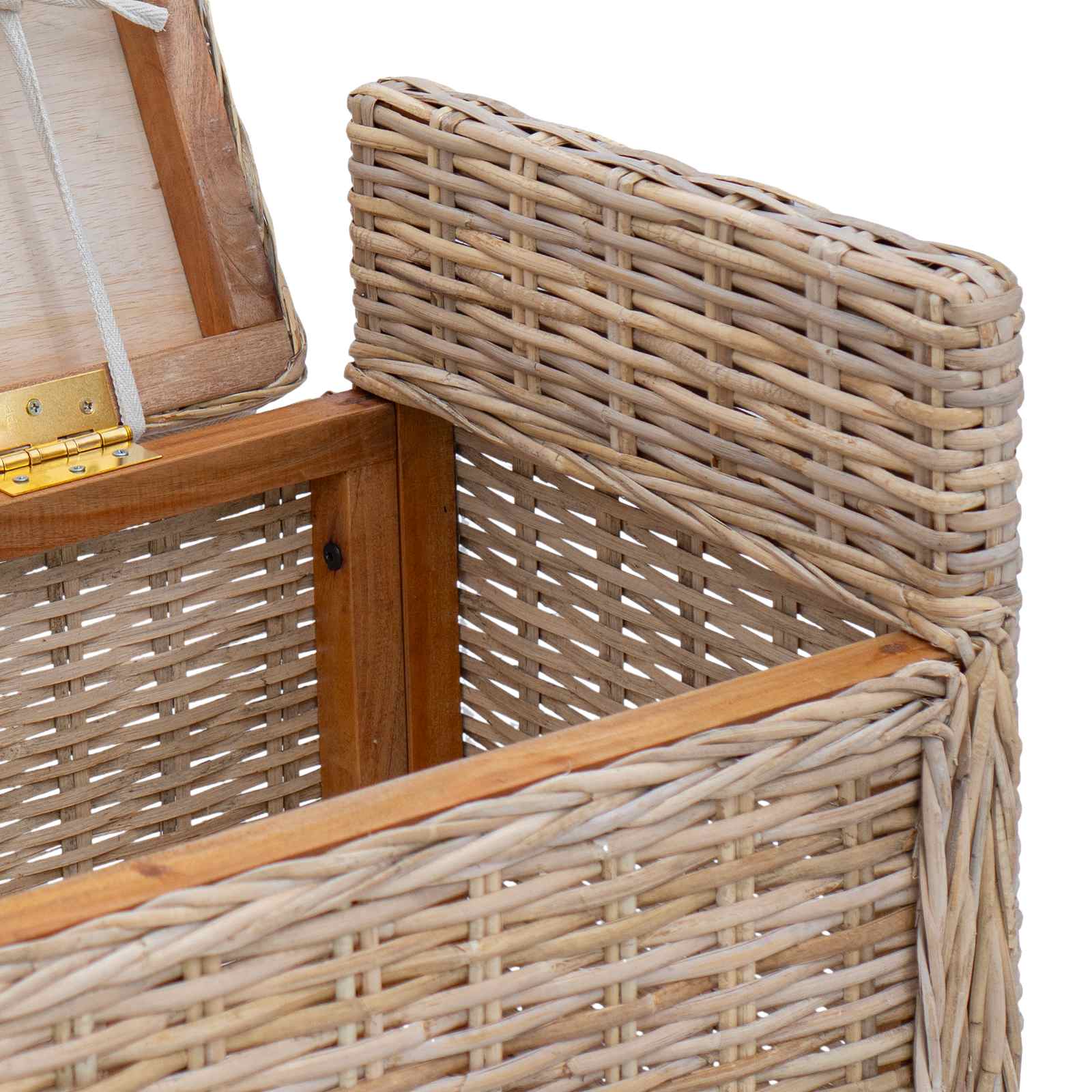 Banc de rangement avec coussin Naturel 110 x 40 x 50 cm Rotin - XIOS
