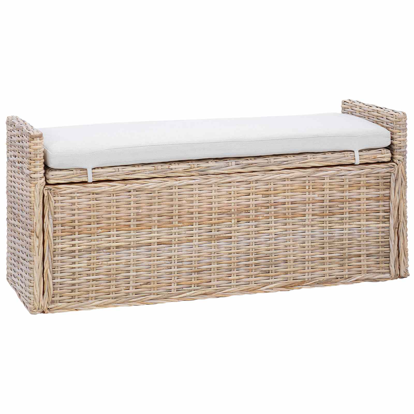 Banc de rangement avec coussin Naturel 110 x 40 x 50 cm Rotin - XIOS
