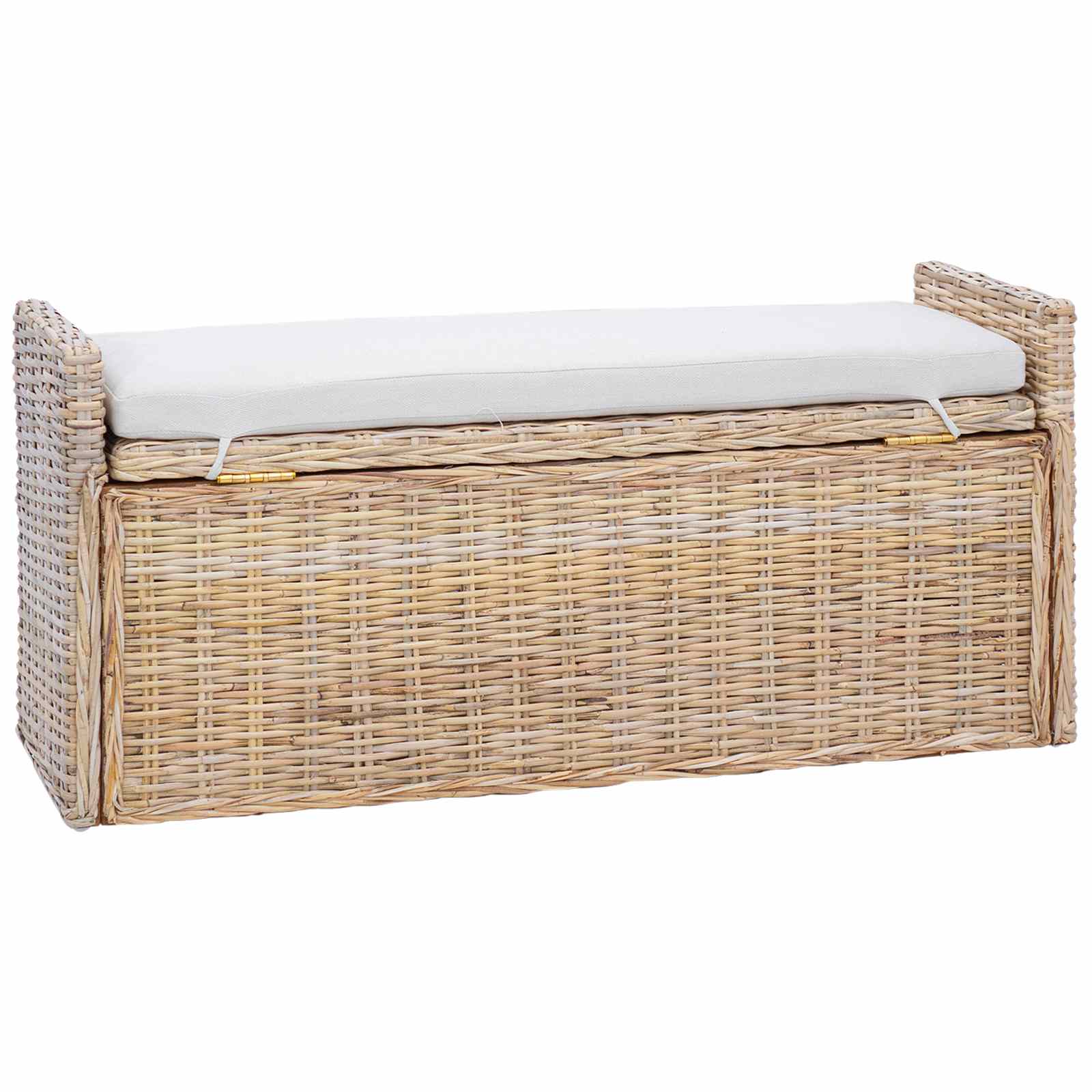 Banc de rangement avec coussin Naturel 110 x 40 x 50 cm Rotin - XIOS