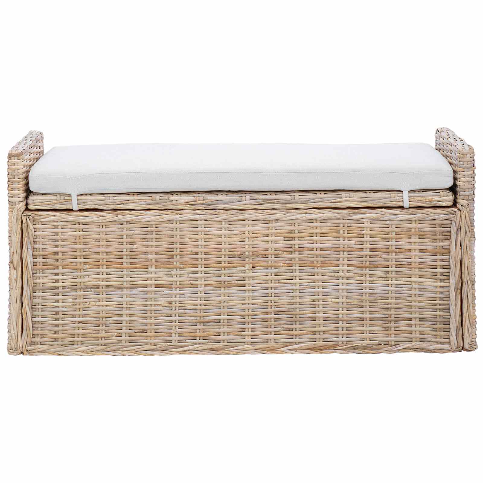 Banc de rangement avec coussin Naturel 110 x 40 x 50 cm Rotin - XIOS