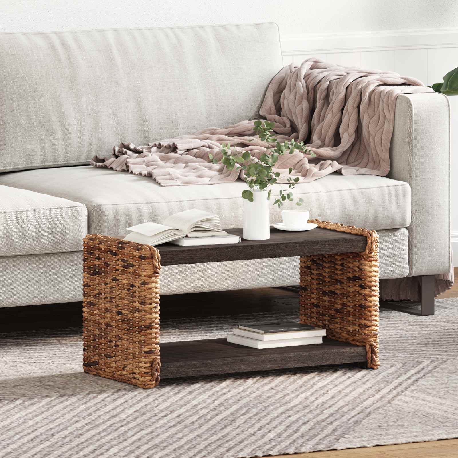 Table d'appoint Naturel 70 x 35 x 35 cm Bois de Mahogany Massif - XIOS