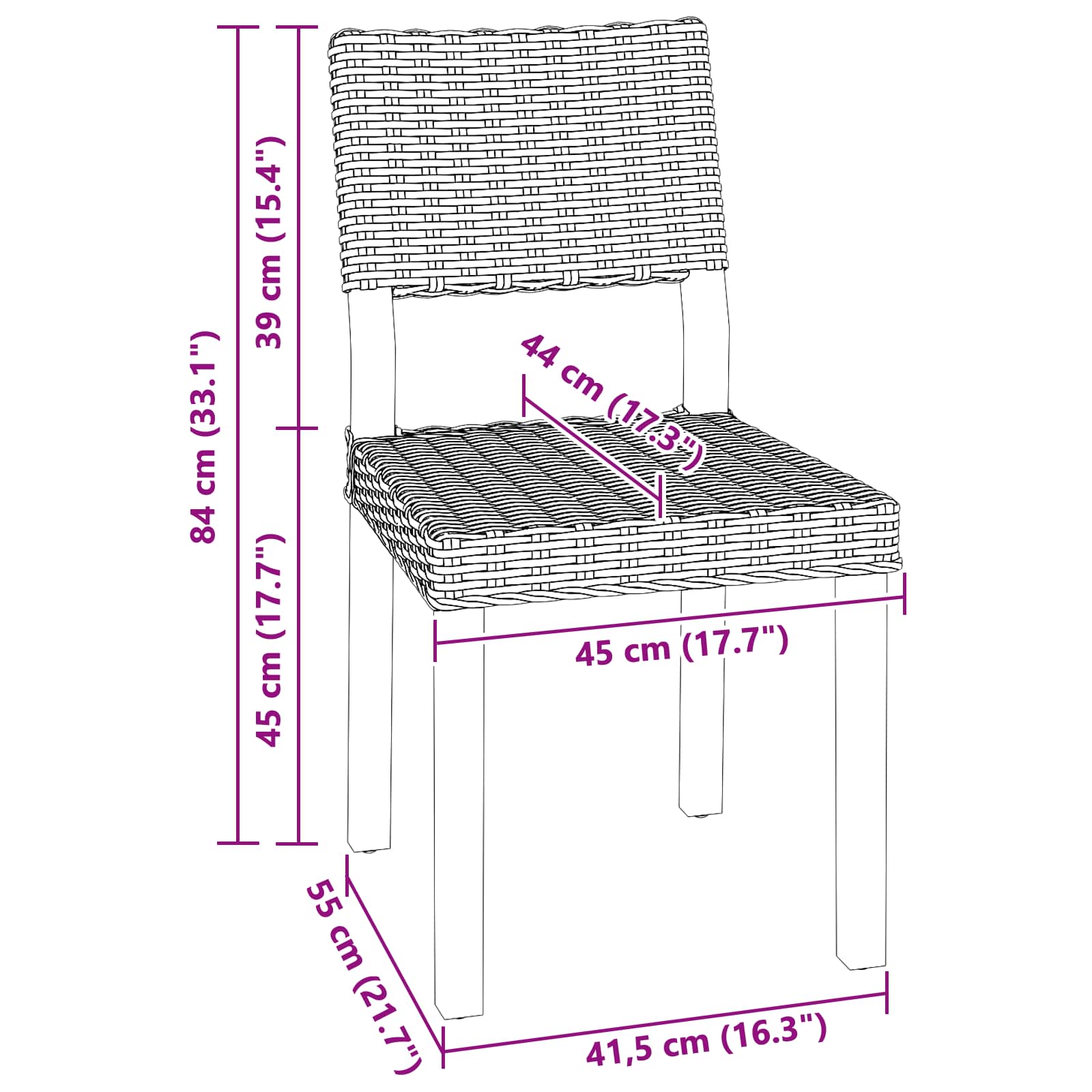 Noir Blanchi 45 x 55 x 84 cm - XIOS