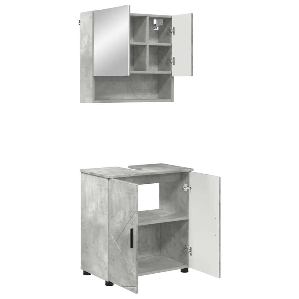 Ensemble de mobilier de salle de bain 2 pc Gris béton - XIOS