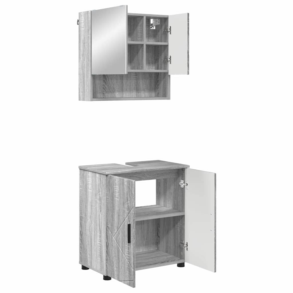 Ensemble de mobilier de salle de bain 2 pc Gris Sonoma - XIOS