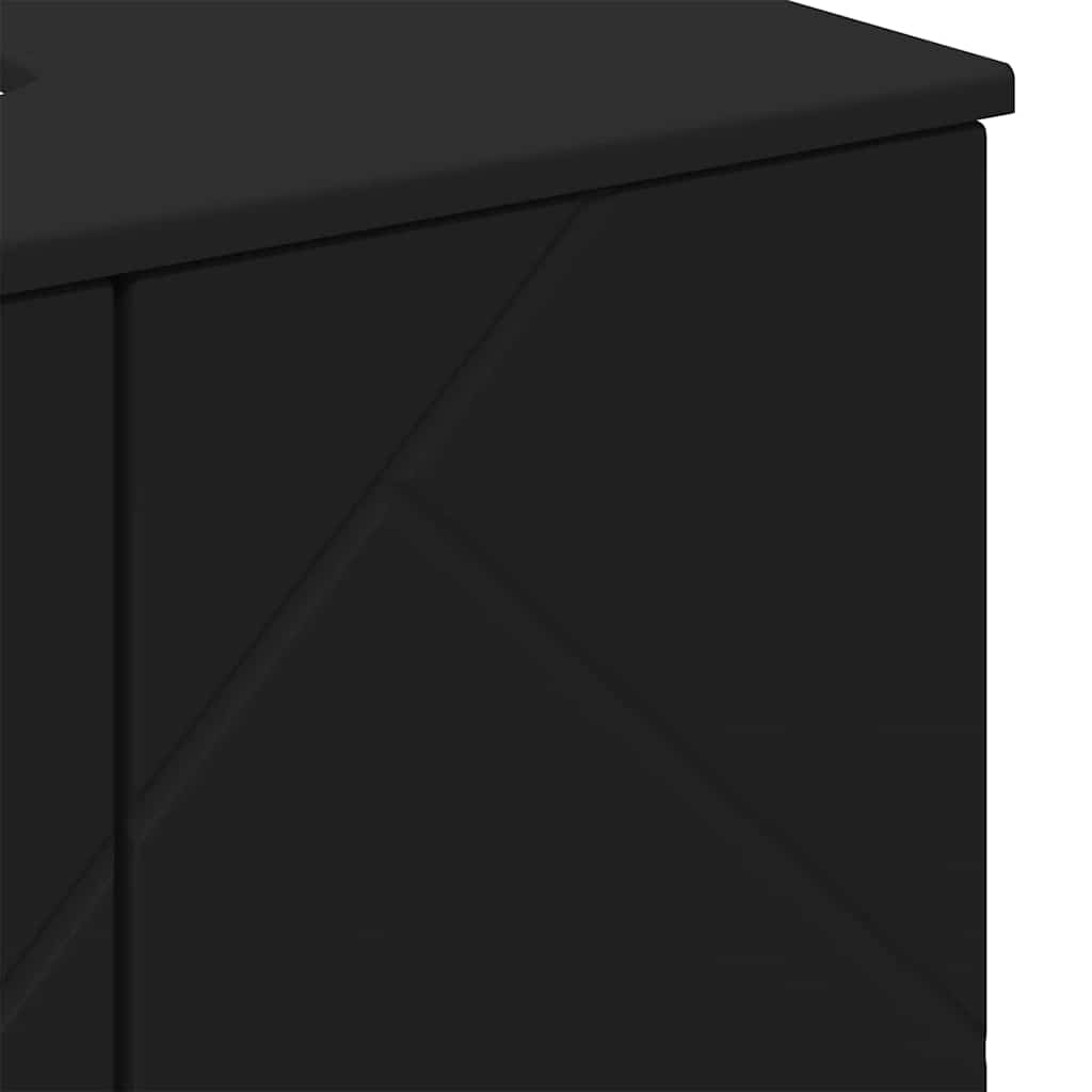 Ensemble de mobilier de salle de bain 3 pc Noir 61 x 35 x 64 cm