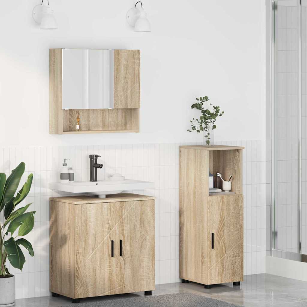 Ensemble de mobilier de salle de bain 3 pc Chêne Sonoma - XIOS