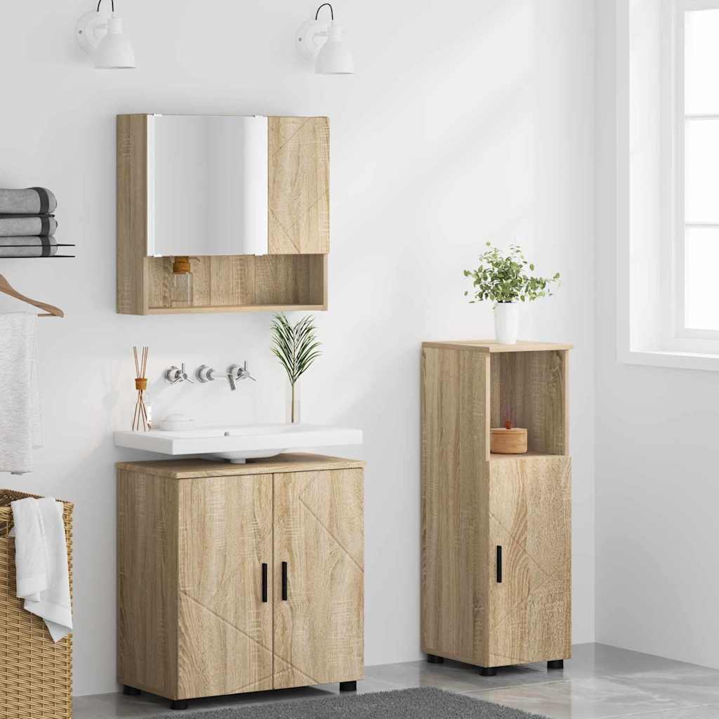 Ensemble de mobilier de salle de bain 3 pc Chêne Sonoma - XIOS
