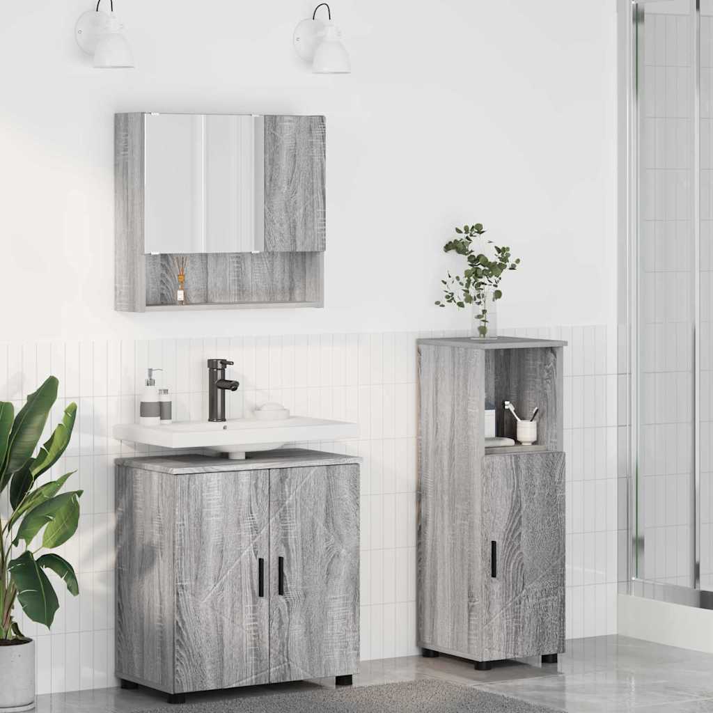 Ensemble de mobilier de salle de bain 3 pc Gris Sonoma - XIOS