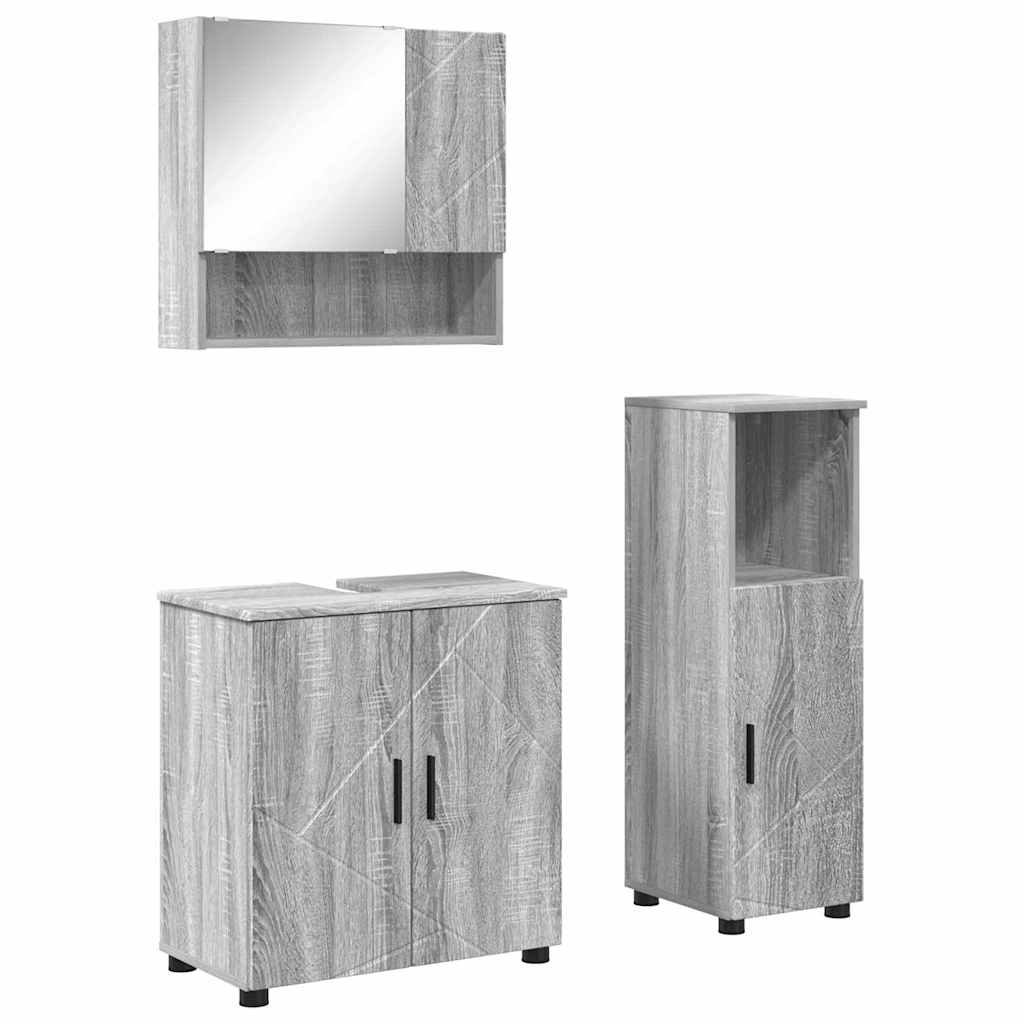Ensemble de mobilier de salle de bain 3 pc Gris Sonoma - XIOS