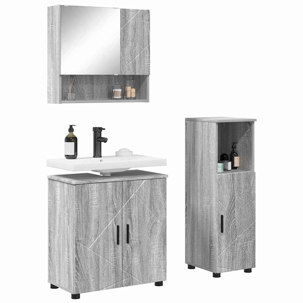 Ensemble de mobilier de salle de bain 3 pc Gris Sonoma - XIOS