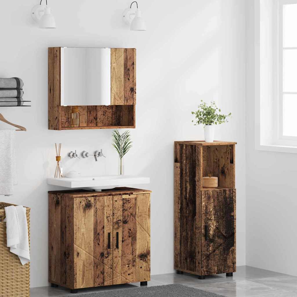 Ensemble de mobilier de salle de bain 3 pc Bois Ancien - XIOS