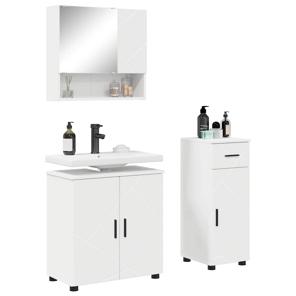Ensemble de mobilier de salle de bain 3 pc Blanc - XIOS