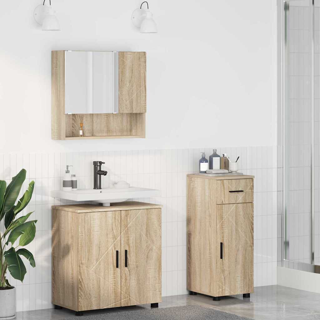 Ensemble de mobilier de salle de bain 3 pc Chêne Sonoma - XIOS