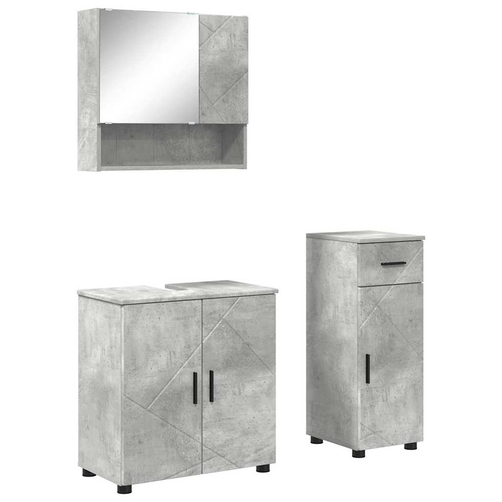 Ensemble de mobilier de salle de bain 3 pc Gris béton - XIOS