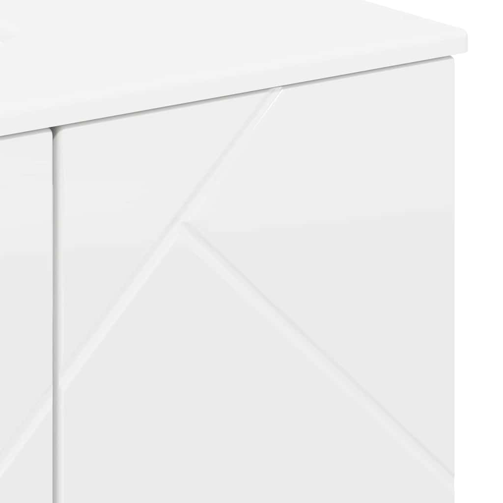 Ensemble de mobilier de salle de bain 3 pc Blanc brillant - XIOS