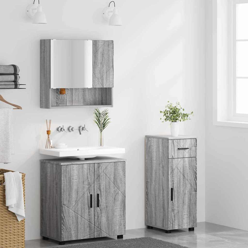 Ensemble de mobilier de salle de bain 3 pc Gris Sonoma - XIOS