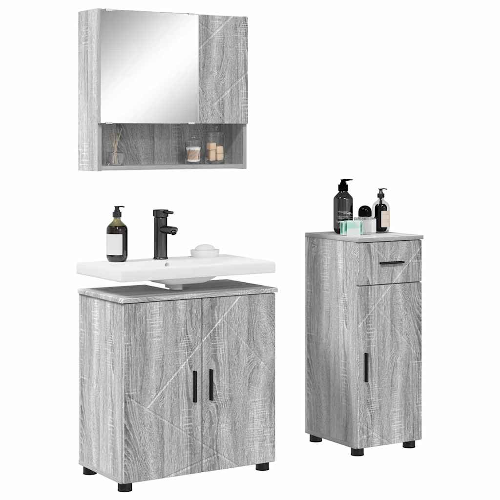 Ensemble de mobilier de salle de bain 3 pc Gris Sonoma - XIOS