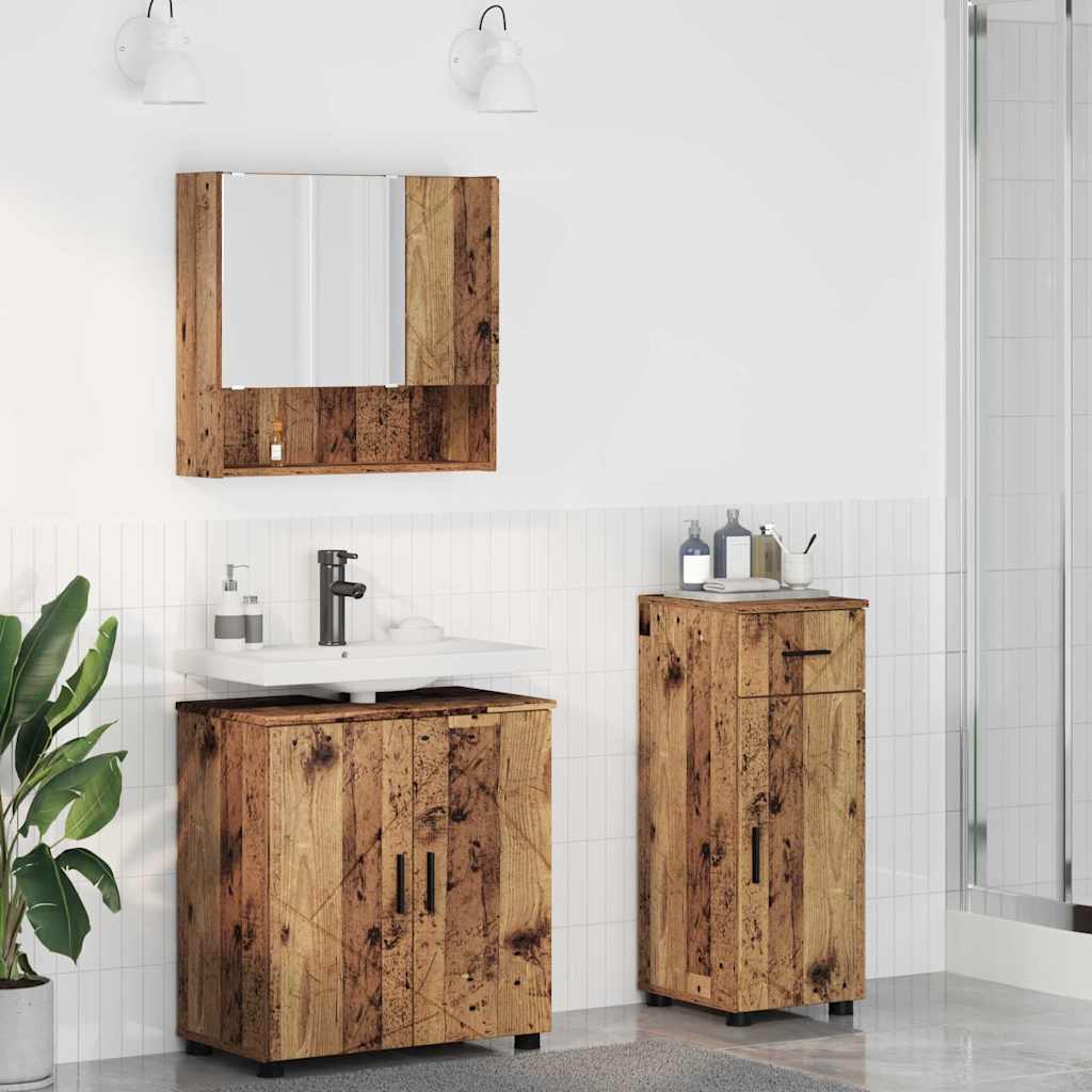 Ensemble de mobilier de salle de bain 3 pc Bois Ancien - XIOS