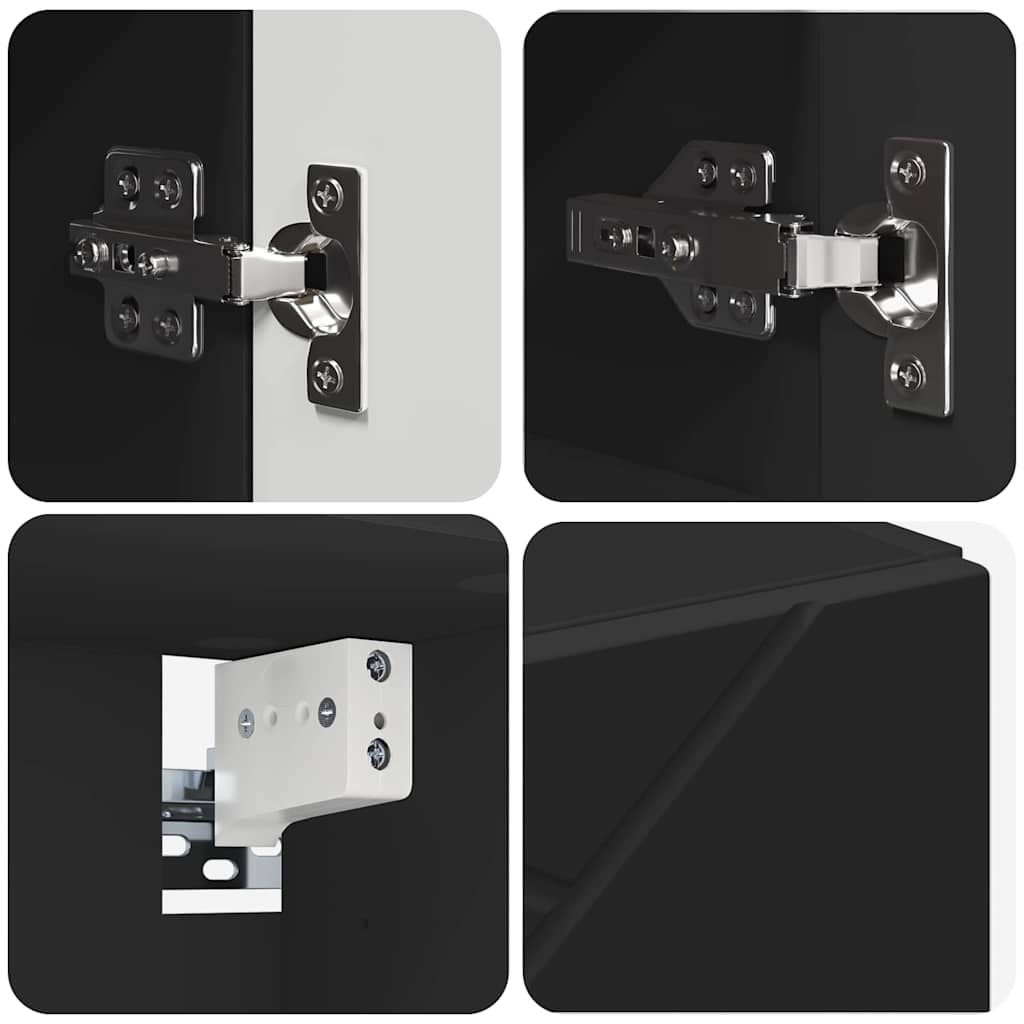 Ensemble de mobilier de salle de bain 4 pc Noir 61 x 35 x 64 cm