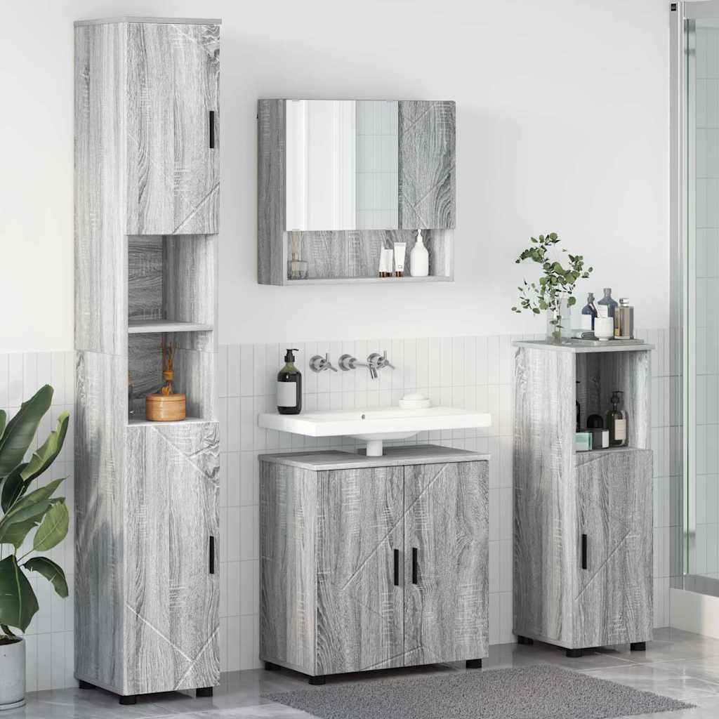 Ensemble de mobilier de salle de bain 4 pc Gris Sonoma - XIOS