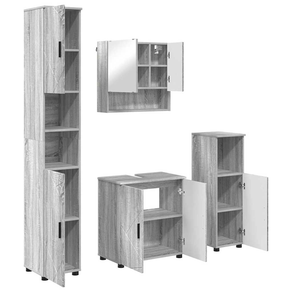 Ensemble de mobilier de salle de bain 4 pc Gris Sonoma - XIOS