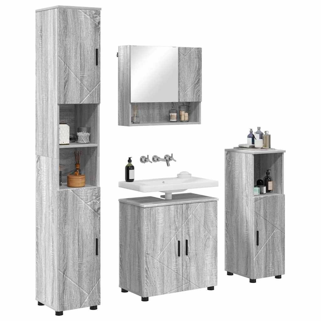 Ensemble de mobilier de salle de bain 4 pc Gris Sonoma - XIOS
