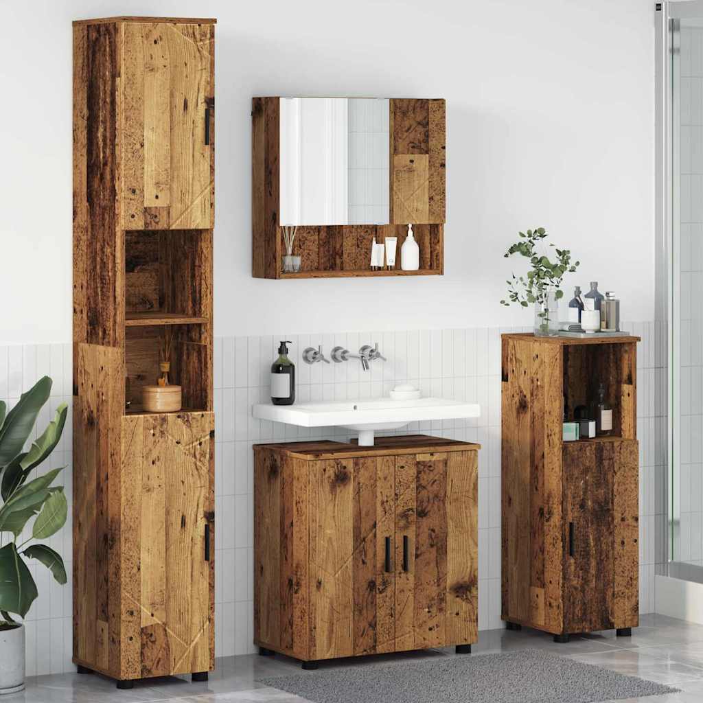 Ensemble de mobilier de salle de bain 4 pc Bois Ancien - XIOS