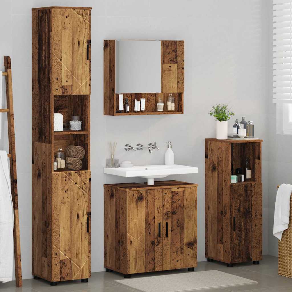 Ensemble de mobilier de salle de bain 4 pc Bois Ancien - XIOS