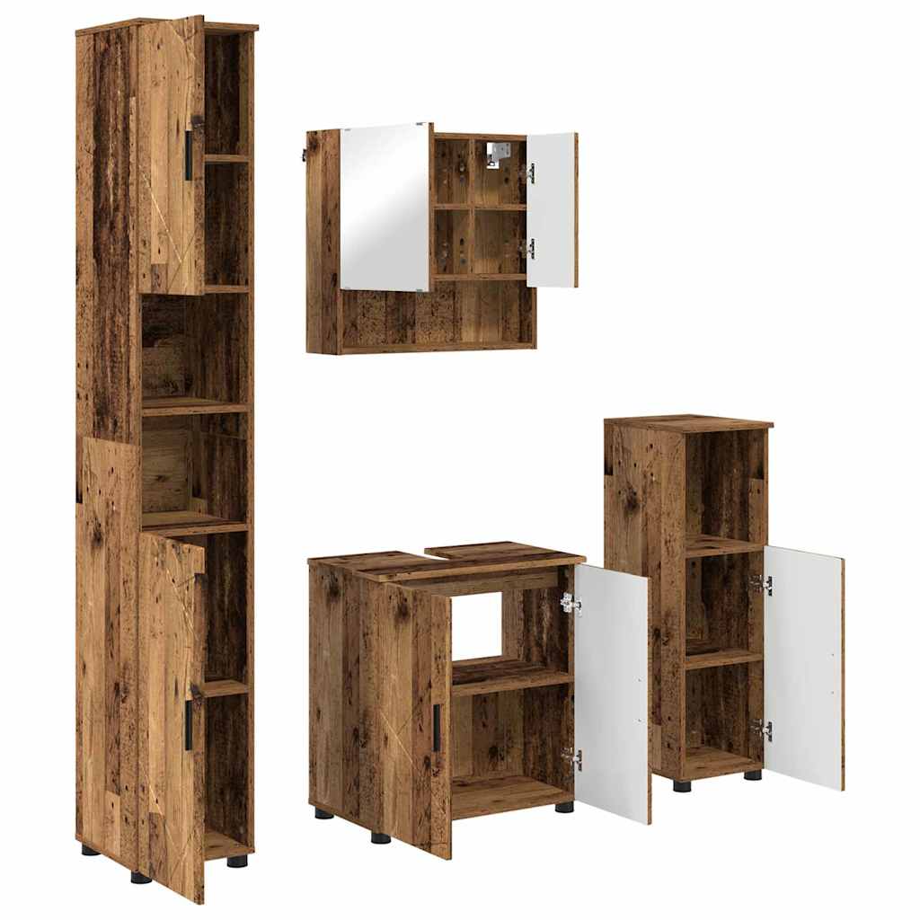 Ensemble de mobilier de salle de bain 4 pc Bois Ancien - XIOS