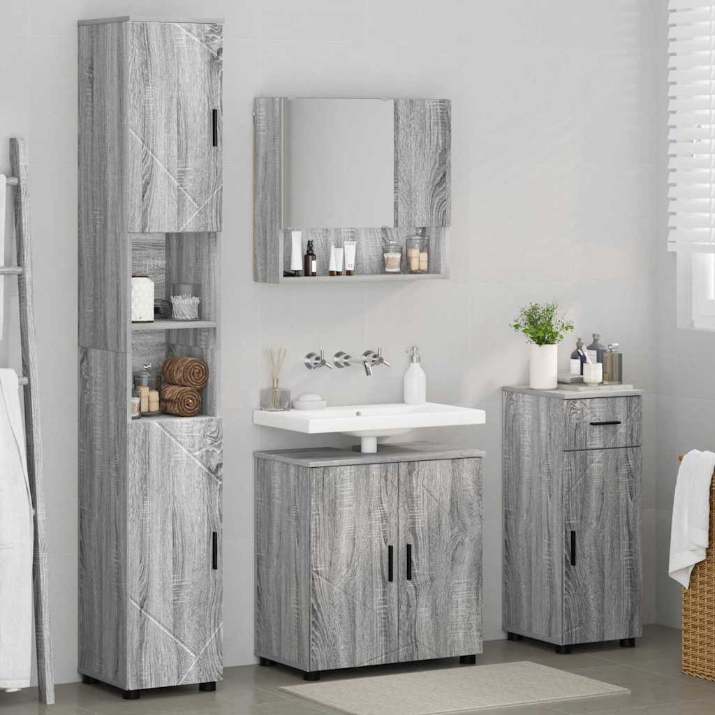 Ensemble de mobilier de salle de bain 4 pc Gris Sonoma - XIOS