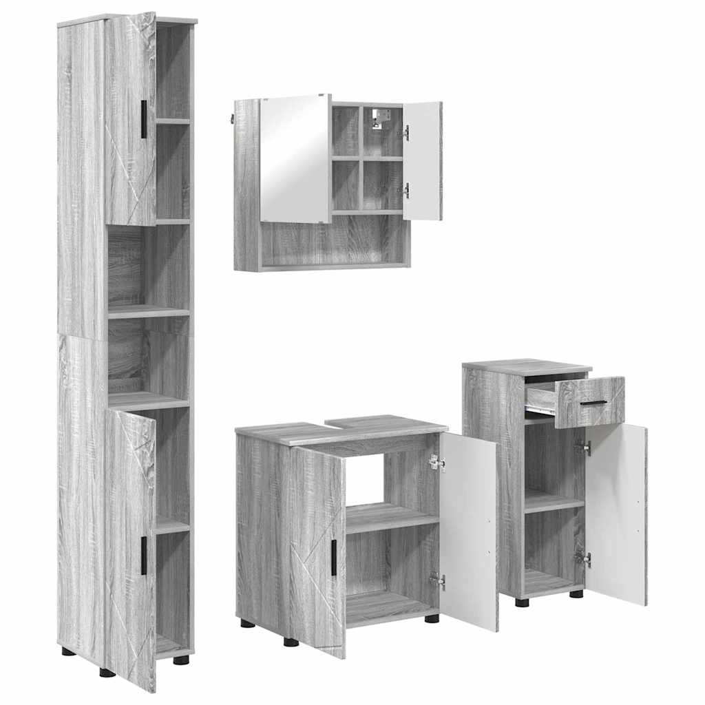 Ensemble de mobilier de salle de bain 4 pc Gris Sonoma - XIOS