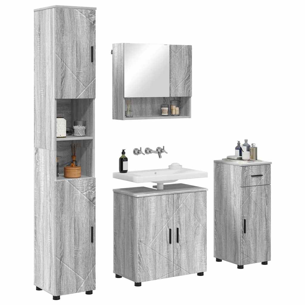 Ensemble de mobilier de salle de bain 4 pc Gris Sonoma - XIOS